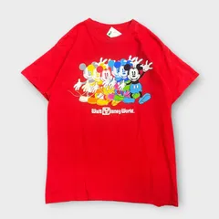 ディズニー ミッキーマウス キャラクターTシャツ 半袖Tシャツ レッド Mサイズ Mickey Mouse