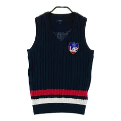 サイズ：M CALLAWAY キャロウェイ  Vネック ニットベスト ボーダー柄 ネイビー系 [240101454319] ゴルフウェア レディース ストスト