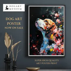 絵画ガラス製犬指名手配ビーグルバットドックbaddog