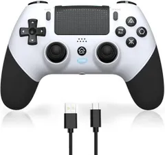 [新品※未使用] PS4 コントローラー 「2024下半期新」 Sungale p4コントローラー 自動連射 背面ボタン付き Bluetooth5.0 1000mAhバッテリー搭載 マクロ機能 P4/P4 Pro/Slim/PC対応 イヤホンジャック付き