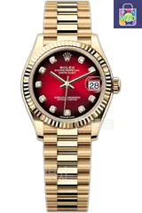 【今日WTO】ROLEX ロレックス デイトジャスト 31mm 金漸変レッド ダイヤ飾り腕時計-WTO輸入2-EOR50