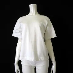 グリーンレーベルリラクシング ユナイテッドアローズ green label relaxing CFC ミニウラケ レースアップ プルオーバー カットソー オーバーサイズ 半袖 F 白 ホワイト