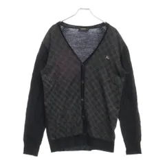 BURBERRY BLACK LABEL (バーバリー ブラックレーベル) フロントロゴ刺繍カーディガン 薄手カーディガン BMT37-304-78 ブラック