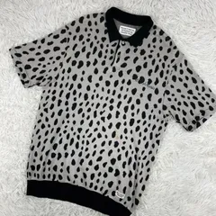 24SS WACKO MARIA ワコマリア　 LEOPARD KNIT POLO SHIRT シルク混　レオパード　半袖　セーター　ニット