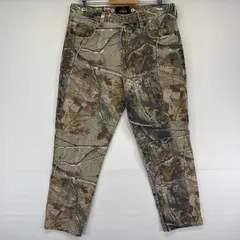 古着 レッドヘッド RED HEAD デニムパンツ リアルツリー カモフラ ワークパンツ 5ポケット 長ズボン w34 L32  ブラウン メンズ
