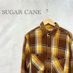Sugar Cane チェック柄 ネルシャツ トップス 長袖 LARGE マスタード  メンズ
