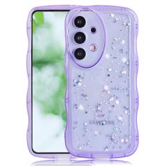【在庫処分】スマホケース ストラップホール付き 指紋防止 ギャラクシーA53 滑り止め 傷防止背面 薄型 5G 5G tpuソフトケース カバー かわいい キラキラ クリア (パープル ケース ケース Galaxy Galaxy SC-53C/SCG15 A5