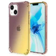 iPhone14 Plus ケース  グラデーション耐衝撃 ソフト ケース 【Color】 ブラック・ゴールド