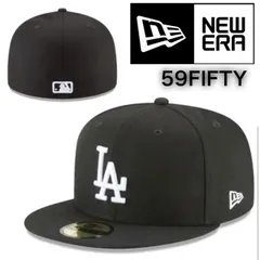 ニューエラ NEWERA キャップ 帽子 59FIFTY 5950 ドジャース ブラック×ホワイト フラットバイザー 固め しっかりめ MLB メジャーリーグ 大谷翔平 メンズ レディース ユニセックス NEWERA 59FIFTY 新品