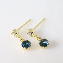 ロンドンブルートパーズ 天然石 4mm クリスタルストーン ピアス