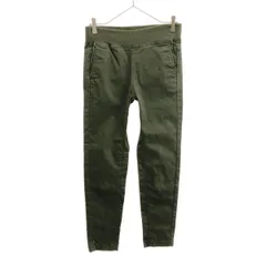 THE NORTH FACE ザノースフェイス ロゴ刺繍 ウエストリブ スリム ストレッチパンツ S カーキ アウトドア レディース 古着