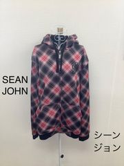 【美品】 SEANJOHN ブルゾン 長袖 ブラック レッド チェック柄 メンズ