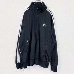 古着 used　adidas　アディダス　長袖スウェット　フルジップ　ジャージ　ワンポイントロゴ　黒　ブラック　XXLサイズ
