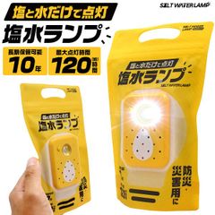 防災・災害用に！ 水と塩だけで点灯　塩水ランプ