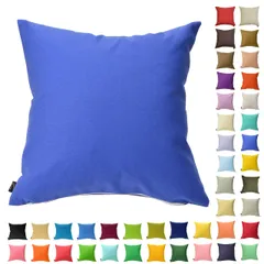 新品 クッションカバー 45cm×45cm カラフル 多色展開 綿 ポリエステル インテリア ソファ シンプル 座椅子 ベッド 枕カバー 座布団 無地 車 北欧 (インディゴブルー)