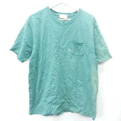 ◇ ⊂ nano universe ブランドロゴ刺<!-利用不可文字-!> 半袖 Ｔシャツ サイズL グリーン ホワイト メンズ レディース E  【1409100015881】