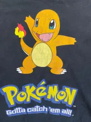 Ｔシャツ　古着　ポケットモンスター　ヒトカゲ　ブラック　アニメ　Ｍ
