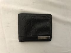 希少✨ GUCCI グッチ マネークリップ GG シマレザー 二つ折り ブラック