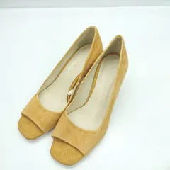 ◇ Θ ZARA BASIC ザラ ベーシック オープントゥ 太ヒール パンプス サイズ35 ライトブラウン系 レディース E  【1502060018425】