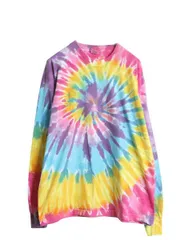 【お得なクーポン配布中!】 90s USA製 タイダイ 染め 長袖 Tシャツ メンズ XL オールド ロンT ロングスリーブ カットソー シングルステッチ マルチカラー 大きいサイズ