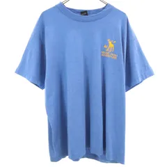 SCREEN STARS BEST スクリーンスターズベスト 90s USA製 オールド バックプリント メッセージ 半袖 Tシャツ XXL ブルー系 シングルステッチ ビッグサイズ メンズ 古着