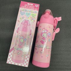 ◇ mezzo piano ダイレクト ステンレスボトル 保冷専用 水筒 600ml 【開封確認済み/キズ汚れあり/保管品】 【ネームシールなし】 子供用 ショルダーベルト付き / 中古