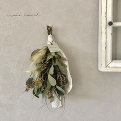 autumn breeze ペニセダムとポポラスベリーのスワッグ　36cm