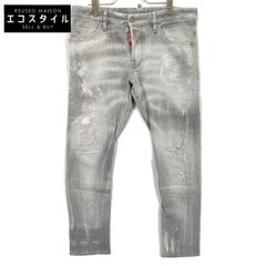 DSQUARED2 ディースクエアード S71LB0413 ｸﾞﾚｰ ﾀﾞﾒｰｼﾞ SEXY TWIST JEAN 48