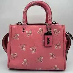 COACH コーチ 未使用近い‼︎ ハンドバッグ ローグ25 コーチ ローグ25 フローラルプリント 花柄 グラブタンレザー 26836 希少モデル＆カラー 限定品 入手困難