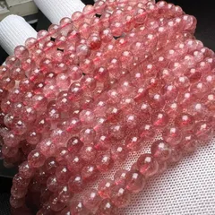 ストロベリークォーツ 6.5mm 54cm 3連巻きブレスレット 濃いカラー 天然石