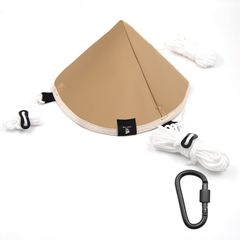 【新着商品】タープ接続用 ティピー 三層構造 ワンポールテント 難燃性 小川張り 撥水加工 アダプター 調整可能 トンガリハット 25×25×15cm タープ連結 カラビナ Top ロープ付き Geer