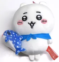 【中古】キーホルダー ちいかわ(ジンベエザメ) ぬいぐるみキーチェーン 「ちいかわ なんか小さくてかわいいやつ」 沖縄限定