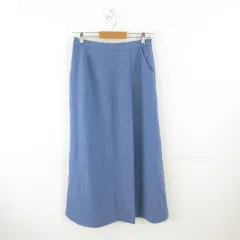 レプシィム ローリーズファーム LEPSIM LOWRYS FARM スカート フレア ロング 青 M *T657