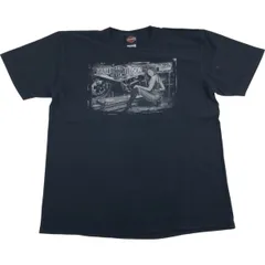 古着 ハーレーダビッドソン Harley-Davidson ピンナップガール ドクロ柄 スカル柄 モーターサイクル バイクTシャツ USA製/eaa536328