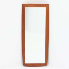 壁掛け/立掛けミラー チーク 高さ90cm デンマーク製 北欧ビンテージ家具 木製 鏡 壁面インテリア ナチュラルデザイン/DK18230