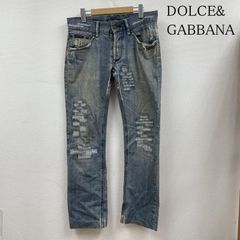 DOLCE&GABBANA ドルチェアンドガッバーナ パンツ デニム、ジーンズ デニム パンツ ジーンズ ボタンフライ リペア加工