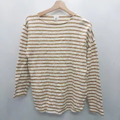 ◇ ⊇ UNITED ARROWS ユナイテッドアローズ ボーダー 長袖 カットソー サイズＳ ブラウン系 レディース E  【1412090049293】