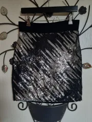 Leshop スパンコール ミニ スカート 55