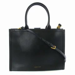 チャールズ&キース  CHARLES&KEITH ラージダブルハンドル トートバッグ ショルダーバッグ 2WAY フェイクレザー 黒 ブラック CK2-30671296-1 /TK ■OF ■SH