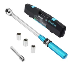 Size:差込角12.7mm DURATECH トルクレンチセット プレセット型 差込角12.7mm (1/2インチ) 40-220N・m 17/19/21mmソケット エクステンションバー 5点組 車いじり 整備工具 道具 収納ケース付き 日本語説明書付