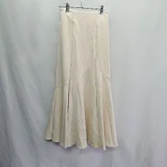 ◇ Θ saloon サルーン ウエストゴム マキシ フレアー スカート サイズM ベージュ レディース E  【1409240046042】