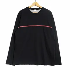 00's オールドネイビー ボーダー クルーネック コットン Tシャツ (L) 黒 ロンT 無地 00年代 旧タグ オールド ギャップ OLD NAVY 2004年製　アメリカ古着 USED  ビンテージ ヴィンテージ