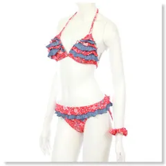 水着 レディース ビキニ 9号 11号 日本製 スイムウェア 3点セット 女性用 海 川 プール 海水浴 OP オーピー オーシャンパシフィック 522804 RD レッド 赤 ペイズリー 柄