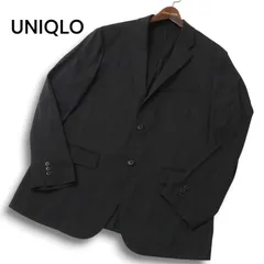 21SS★ UNIQLO ユニクロ 春夏 SLIM FIT 感動ジャケット ウールライク テーラード ジャケット Sz.XL メンズ 黒 大きいサイズ