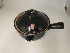 12/25(月)12時まで！！【未使用】日本製　まるくてかわいいフォルムの片手土鍋（黒）　◆鍋◆冬◆あったか◆片手鍋◆雑炊◆天目釉◆伊賀焼◆