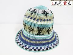 ルイヴィトン  LOUIS VUITTON ハット モノグラム バケットハット LV クロシェ M7141S コットン ナイロン グリーン 【中古】 帽子