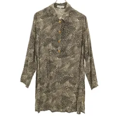 美品　イヴサンローラン　半袖ニットロングワンピース　幾何学模様 　M 美品 イヴサンローラン 半袖ニットロングワンピース 幾何学模様 M