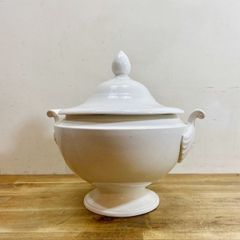 フランスアンティーク サルグミンヌ スーピエール 花リム 大きめFNKN