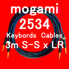 mogami 2534  KEYBORD用途に最適!! TS標準フォン S ⇔ S 3m x 2 LR Neutrik Gold Plated Plug
