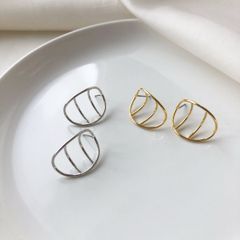 ピアス 両耳用 個性的 大ぶり だ円 オーバル シンプル ステンレスポスト 真鍮 カジュアル レディース ジュエリー アクセサリー 韓国アクセサリー 267P シースキー【seasukii】